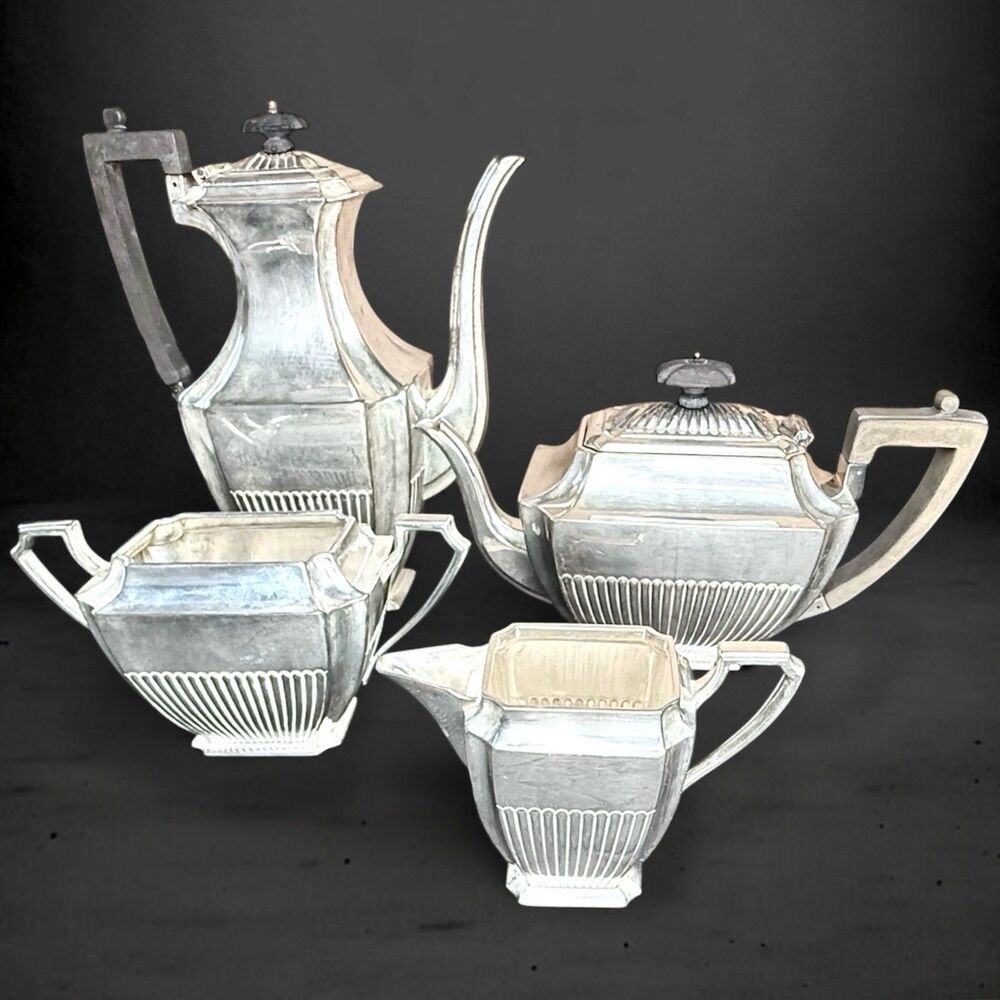 Atkin Brothers 1892 Antique EPNS Silver Plated 4pc Coffee Tea Set